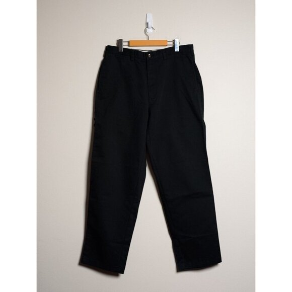 Deadstock Vintage Y2K Banana Republic Mens 34x34 Wide Leg Chino Pants Black - Picture 1 of 10